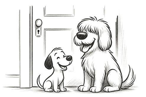 Hunden venter på sin BullerBox