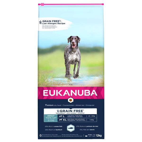 Eukanuba Adult kornfri m. havfisk | Stor hund 12kg