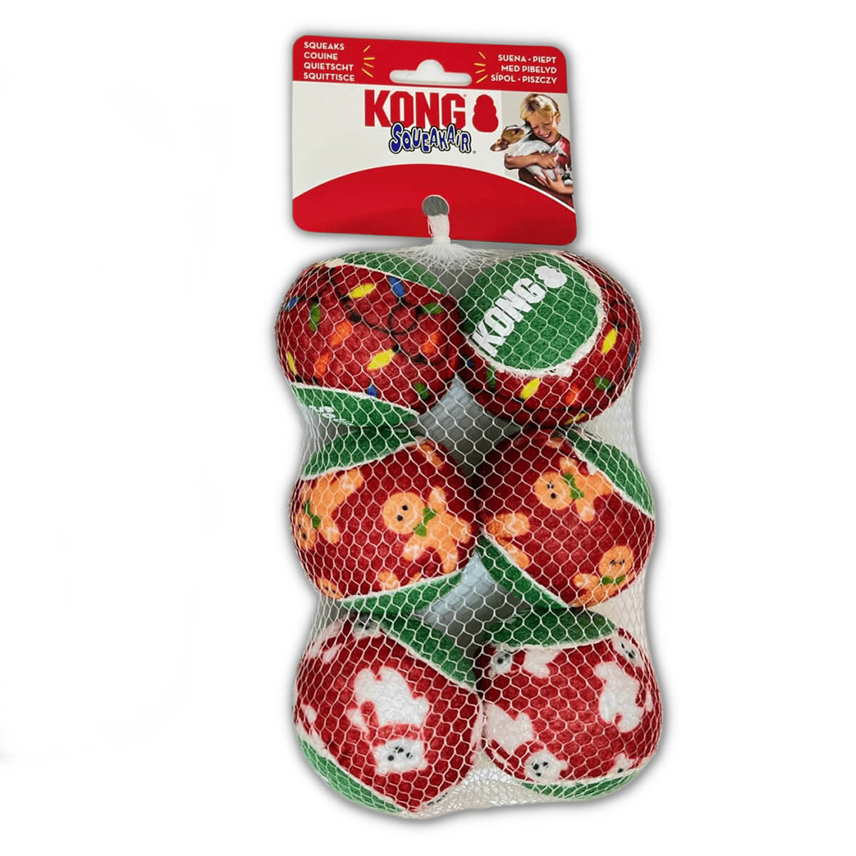 KONG SqueakAir Christmas bolde | 6 stk