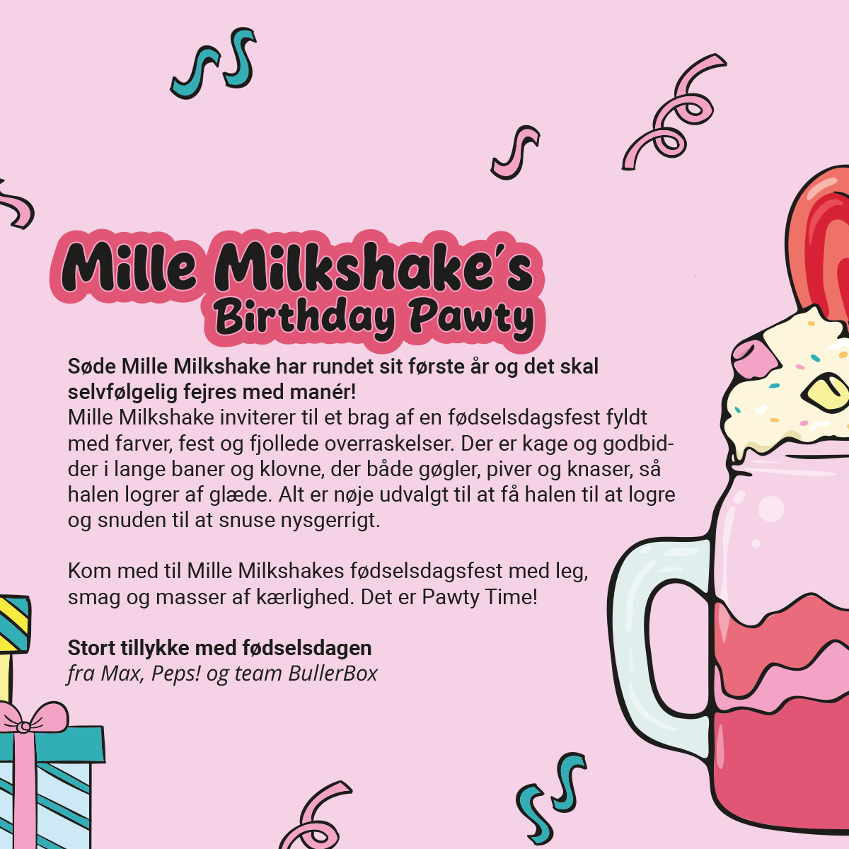 MilleM Milkeshakes foedselsdagesfest hold foedeselsdg for din hund 01
