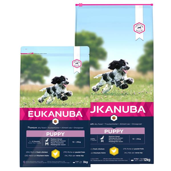 01 V 1224218 01 Eukanuba Puppy Medium Breed kylling