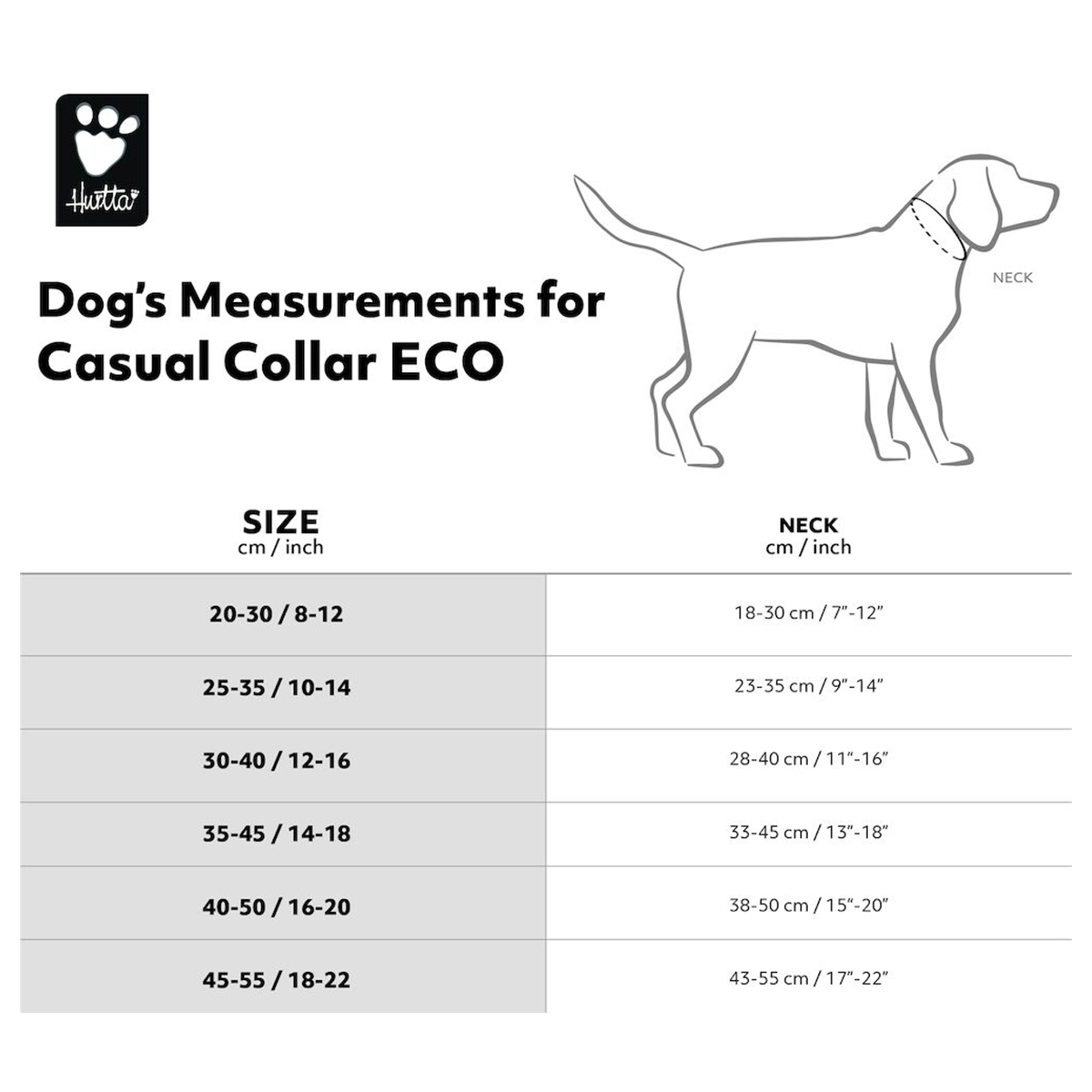 HurttaCasual ECO halsbaand Raven 01